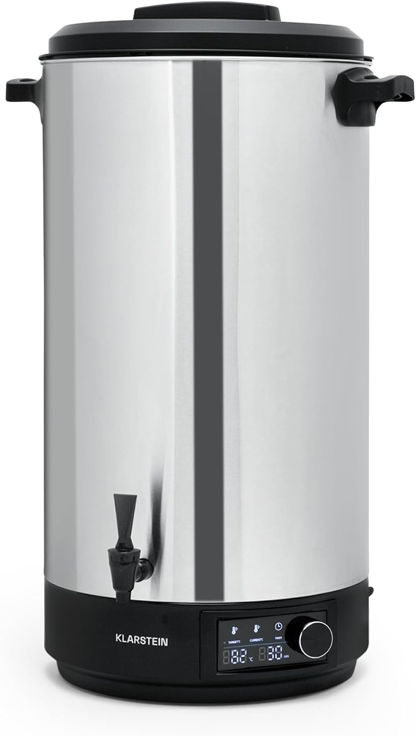 Dystrybutor gorącej wody KLARSTEIN – 60 l, 2500 W, Srebrny, stal nierdzewna – Distributor, drewno, Kuchnia