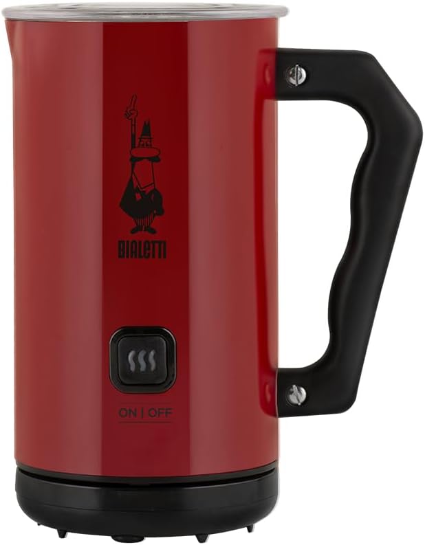 Automatyczne spieniacze do mleka Bialetti, 150 ml, Czerwony – spieniacz do mleka, Mchy mleczne, emulgator mleka