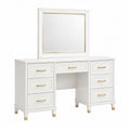 Tocador de Madera MDF Blanco con Espejo y 6 Cajones
