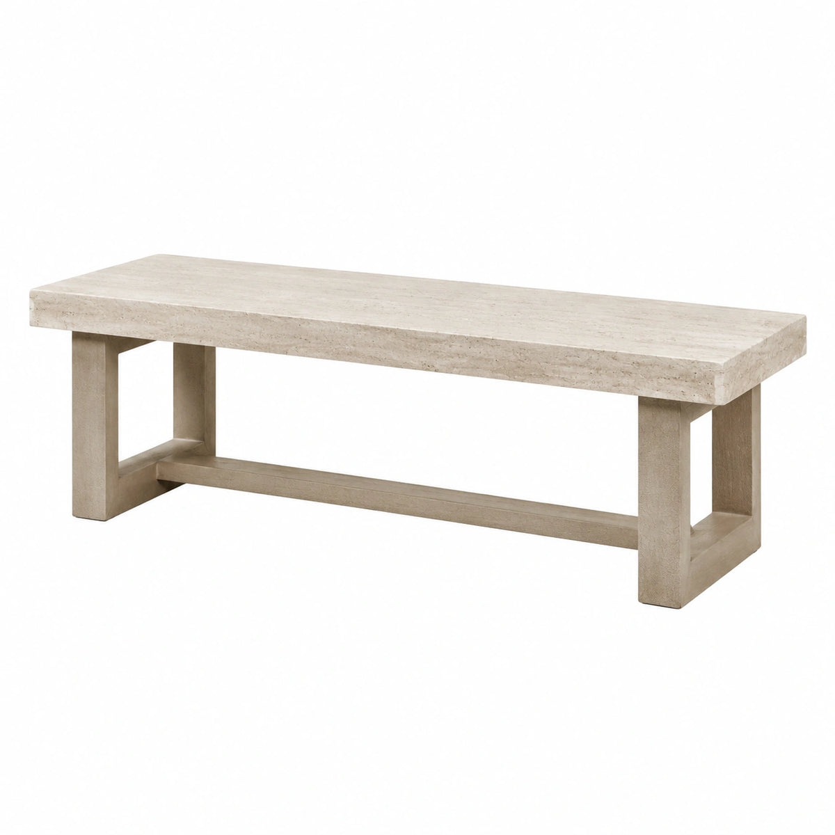 Banco de hormigón beige 180x45x40 cm