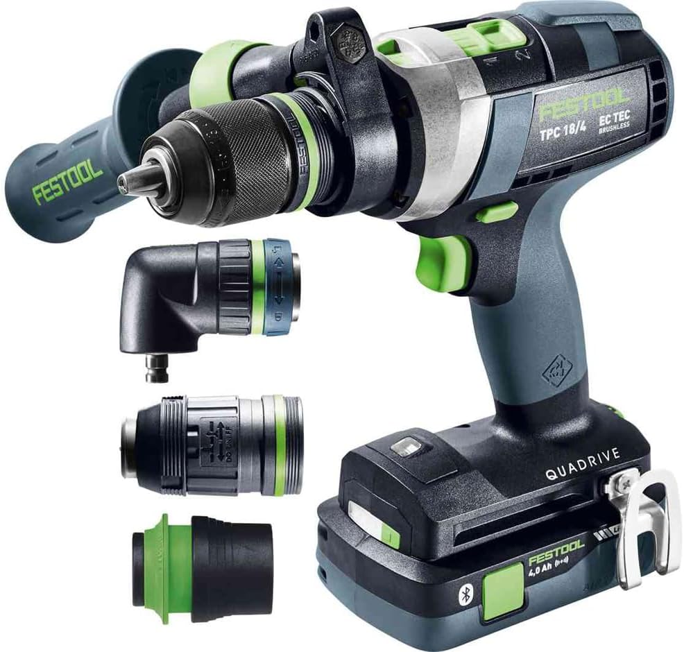 Wiertarki i wkrętaki Festool – 577622, 1,30 kg, 18,00 V, 13 mm – Czarny/Niebieski/Zielony, metal, Bluetooth