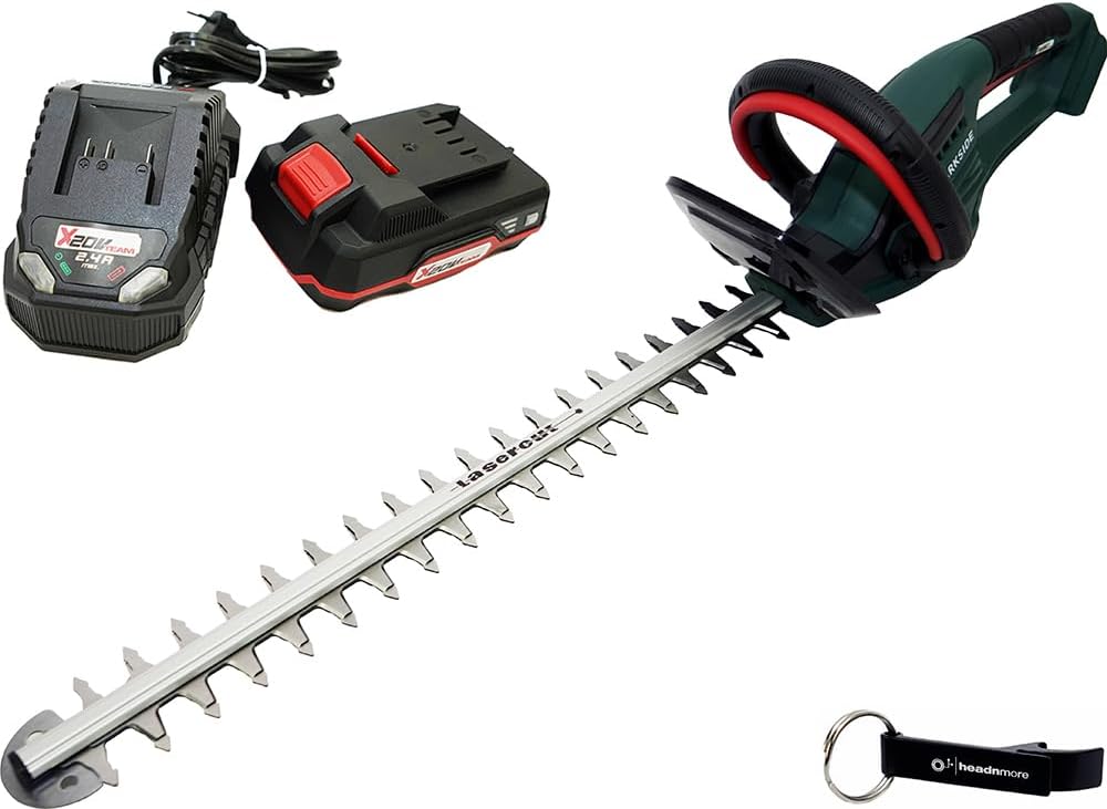 Nożyce do żywopłotu HEADNMORE, 20 V, 2 Ah, 96 x 19,5 x 19,5 cm – Zielony/Czarny/Czerwony, aluminium, Bundle