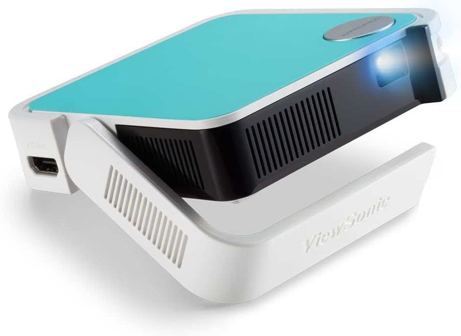 ViewSonic Projektor – 2 W, Biały/Niebieski, oświetlenie LED, USB – pilot zdalnego sterowania, M1 Mini WVGA 120 Lumenów HDMI Micro USB Głośnik 2 W