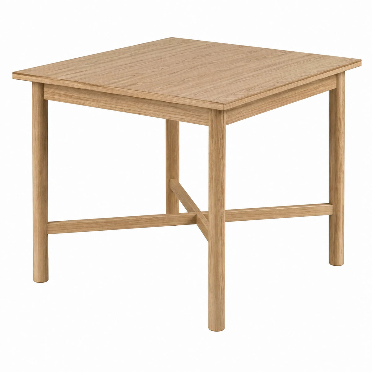 Mesa de comedor cuadrada de madera de roble 90x90x75 cm