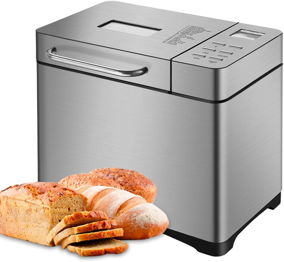 Maszyny do chleba Haitiahote – 650 W, 750 g, 34 x 21 x 31 cm, Srebrny – stal nierdzewna, Chleb, 19 programów, 500 / 750 g – Chleb do produkcji