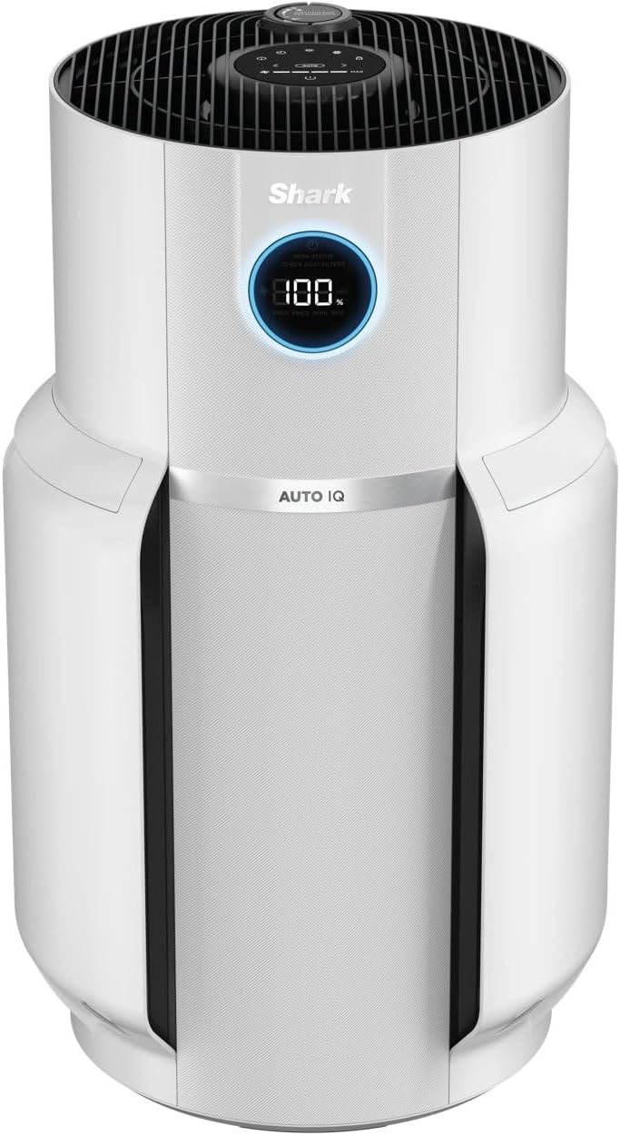 Oczyszczacz powietrza Shark, HP300EU, 130 m, Biały – oświetlenie LED, filtr HEPA, HEPA 5 HP300EU, cichy – 97% alergeny, obejmuje 130 m2