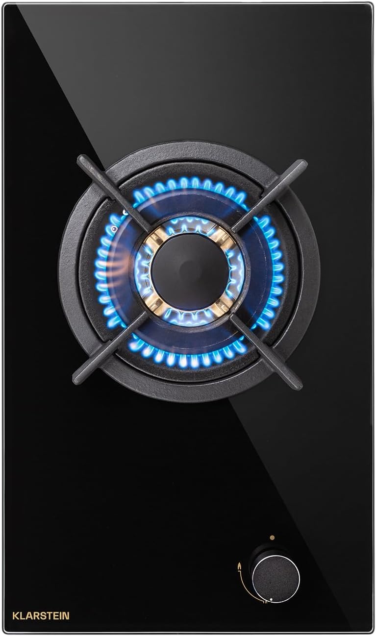Płyta grzewcza KLARSTEIN – 3400 W, Srebrny, stal nierdzewna, Piekarnik gazowy z piekarnikiem elektrycznym – 1-palnik, 1-ogień elektryczny stół 3400 W