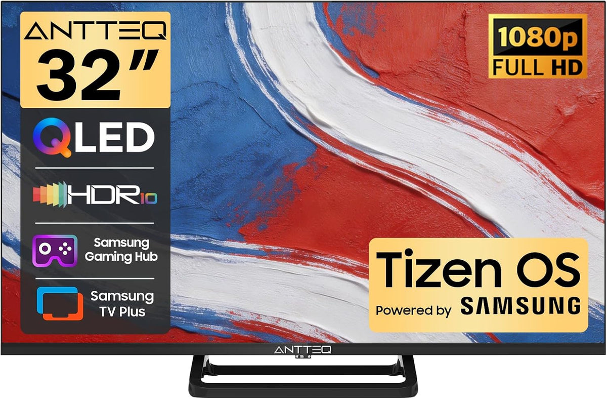 Telewizor Smart TV Antteq – HDR10, 32 cale, Czarny, USB – telewizor, Inteligentny, Tizen OS, dekoracja w salonie – Full HD