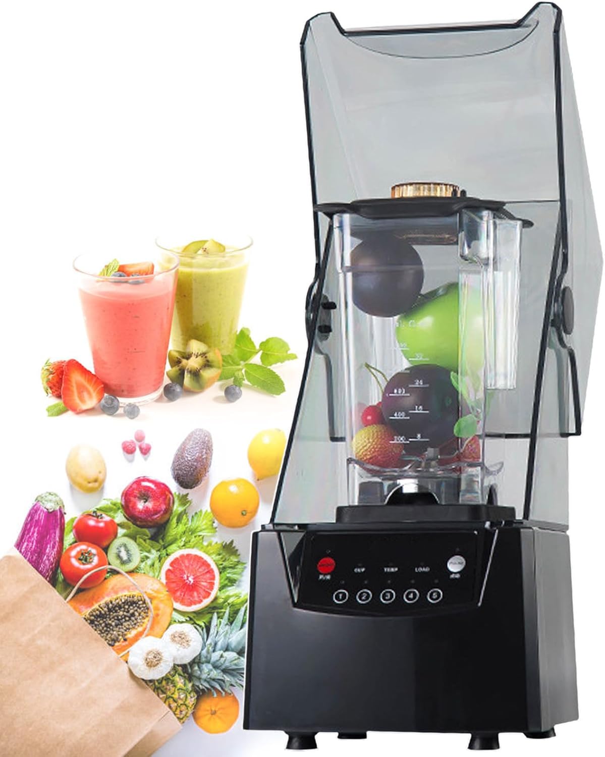 Mikser lilishangmao – 1.8 l, 2200 W, 58 cm, Czarny – blender kielichowy, 5 programów z zestawem i 1, profesjonalny, restauracja