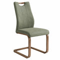 Silla de comedor de madera y metal tapizada en poliéster verde 95x45x60 cm