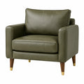 Sillón de cuero sintético verde oliva 85cm x 90cm x 80cm