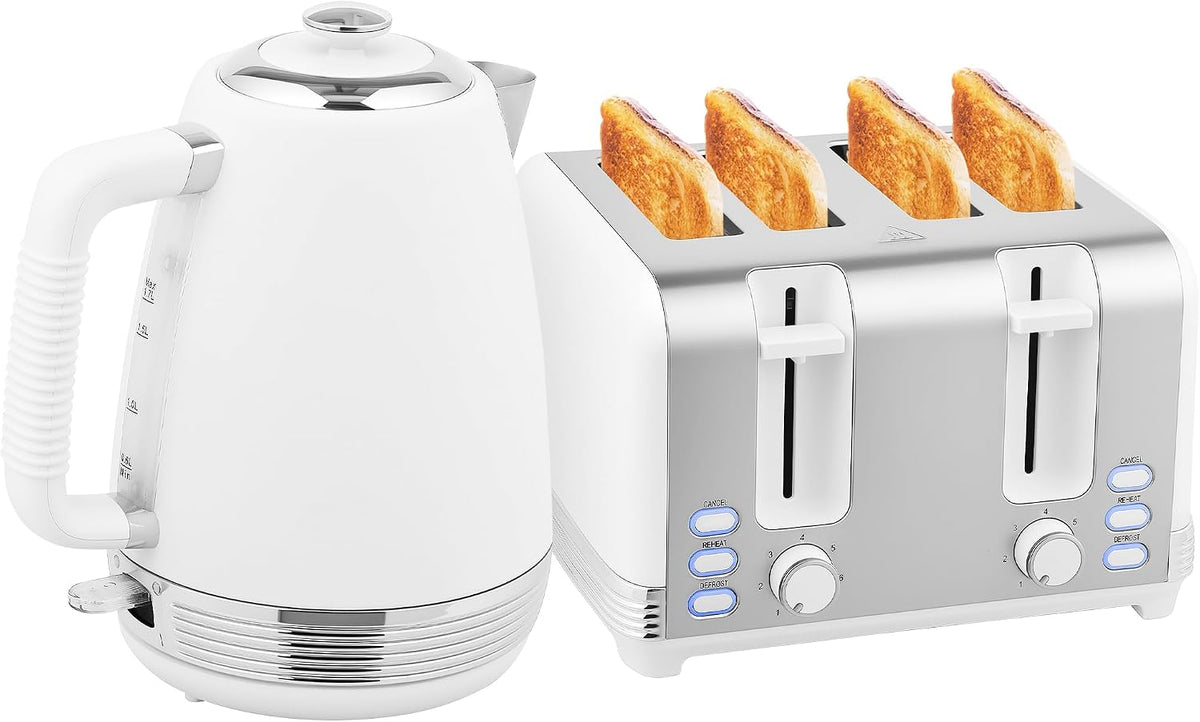 HOMCOM Grzejnik elektryczny, 7 l, 2200 W – 240 V, Srebrny / Biały, stal nierdzewna, funkcja grilla – grill, termostat, biały