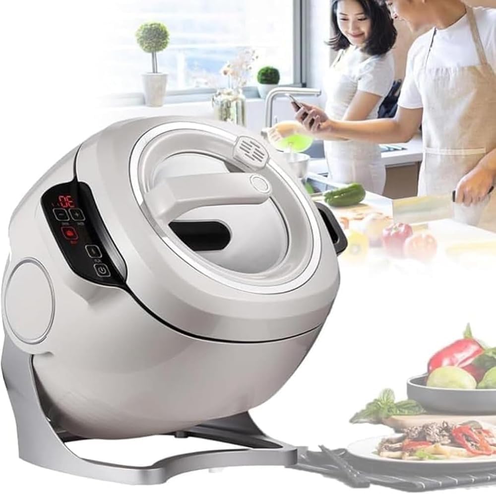 Robot kuchenny, 6 l, 2000 W – Szary, Kuchnia robota, przenośny, przyłożenie – Automatyczne przenośne kuchenka 6 l z 360 ° Obrót