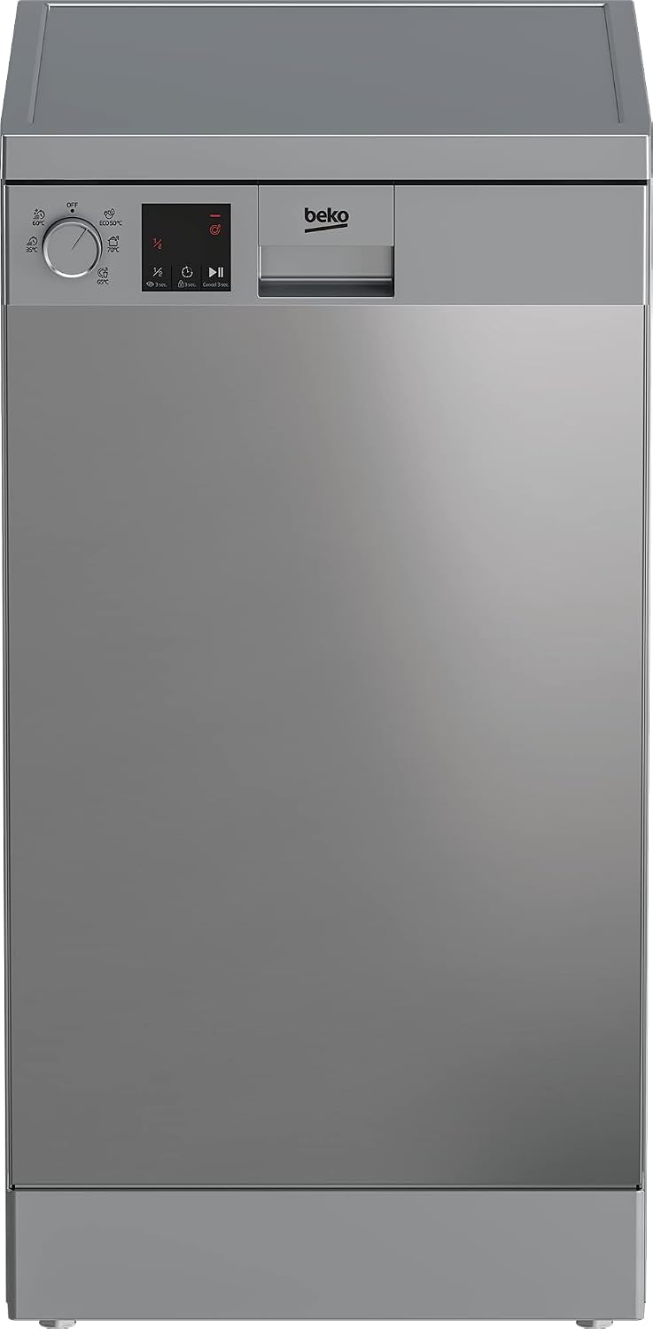 Beko Zmywarka – DVS05024X, 45 cm, 49 dB, Srebrny – stal nierdzewna, DVS05024X do naczyń, szczupła