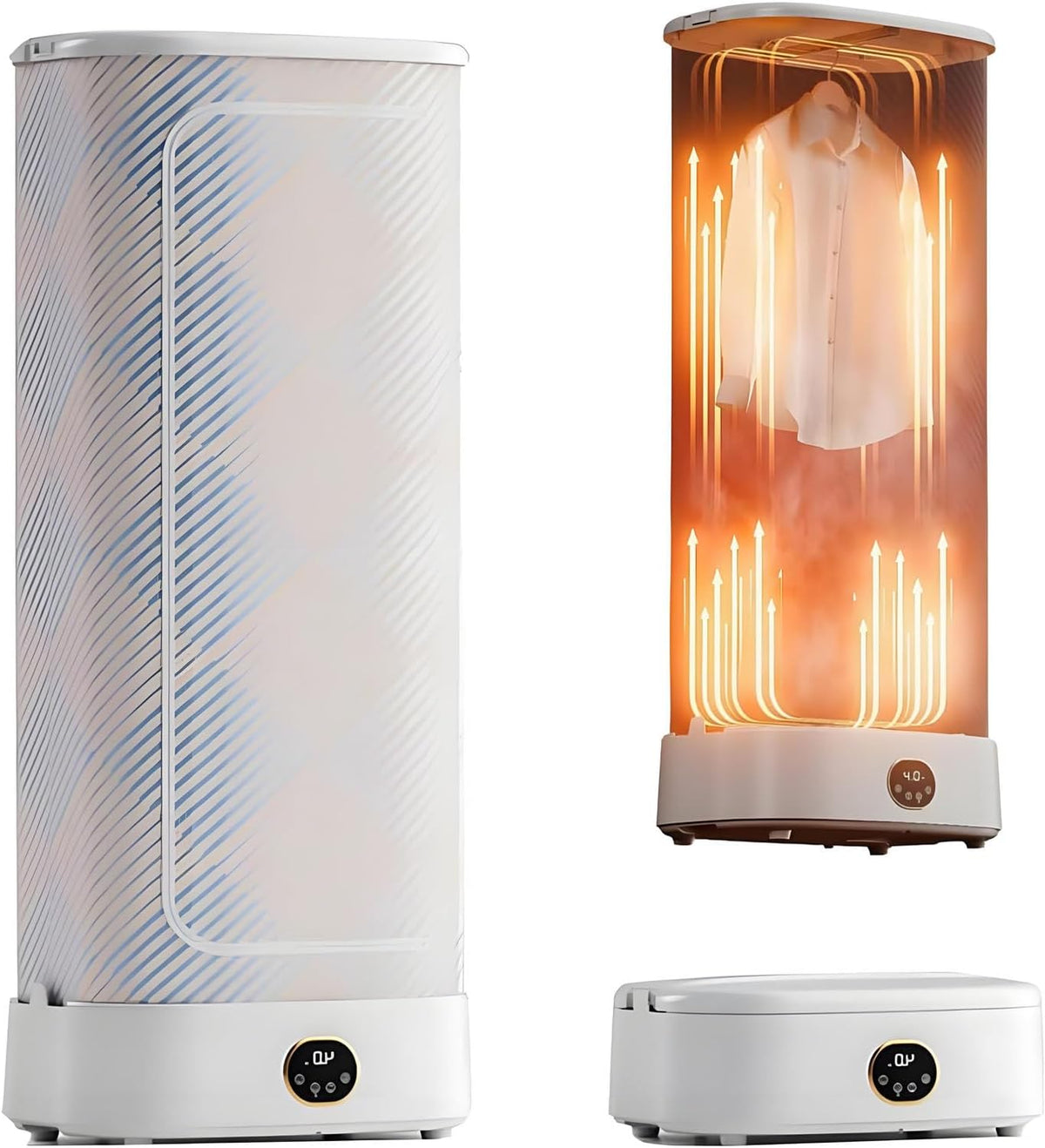 Żelaza COAKUE – 1000 W, 52,5 x 37,5 x 20 cm, 5,85 kg, Biały – automatyczne wyłączanie, Suszarka, przenośna, parowa – suszarnia