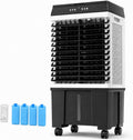 Klimatyzery ewaporacyjne, 0-12H, 40 l – 38 x 37 x 80 cm, 100 W, Czarny / Biały, pilot zdalnego sterowania – Odświeżacz powietrza 0- 12H, przenośny