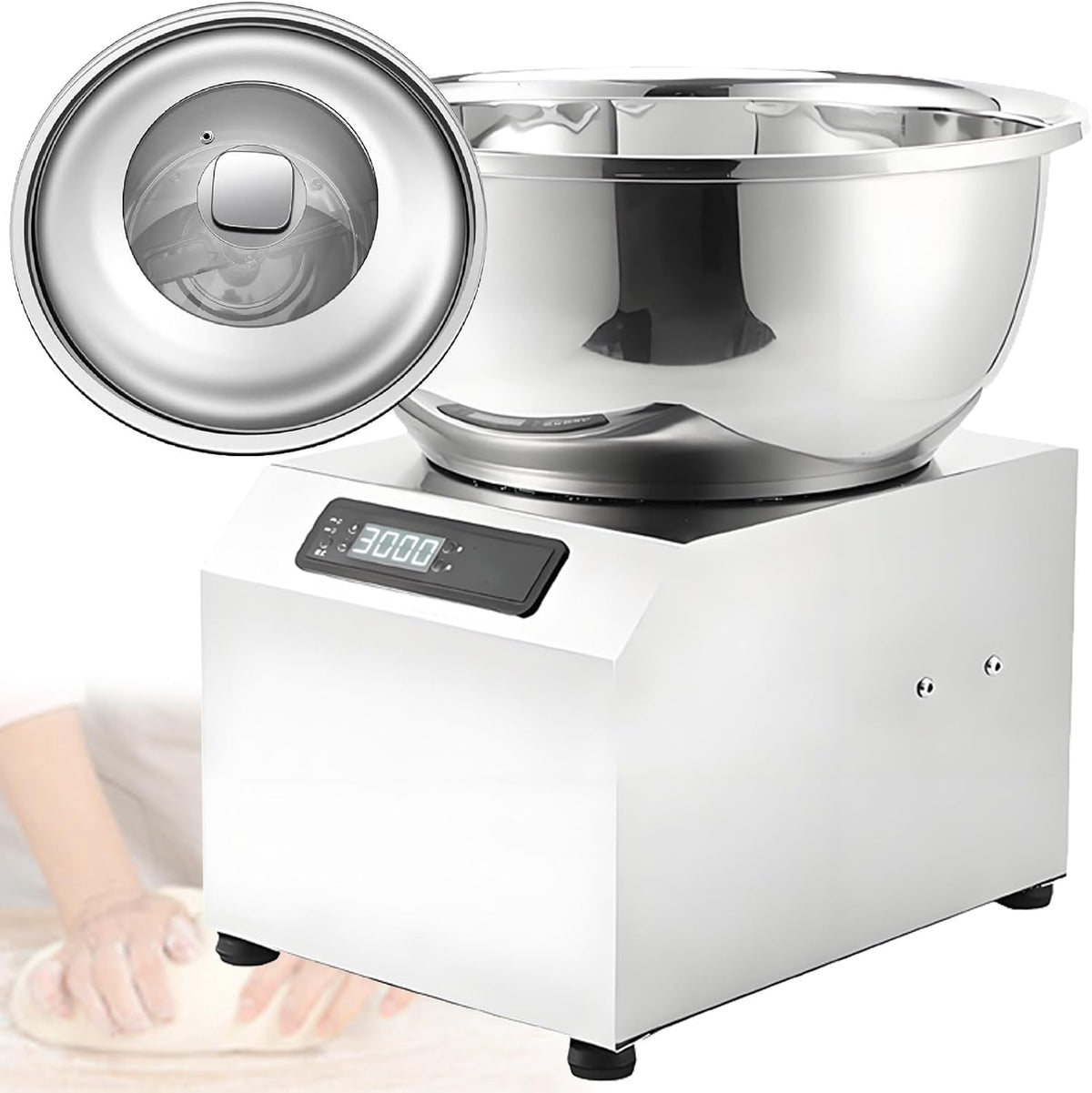Mikser Quixnova, 5 kg, 1800 W – 1,2 mm, Czarny, planetarny, kg / 8 Pizzeria – Ugniatanie podwójne wirowanie, do Ugniatania Profesjonalne elektryczne