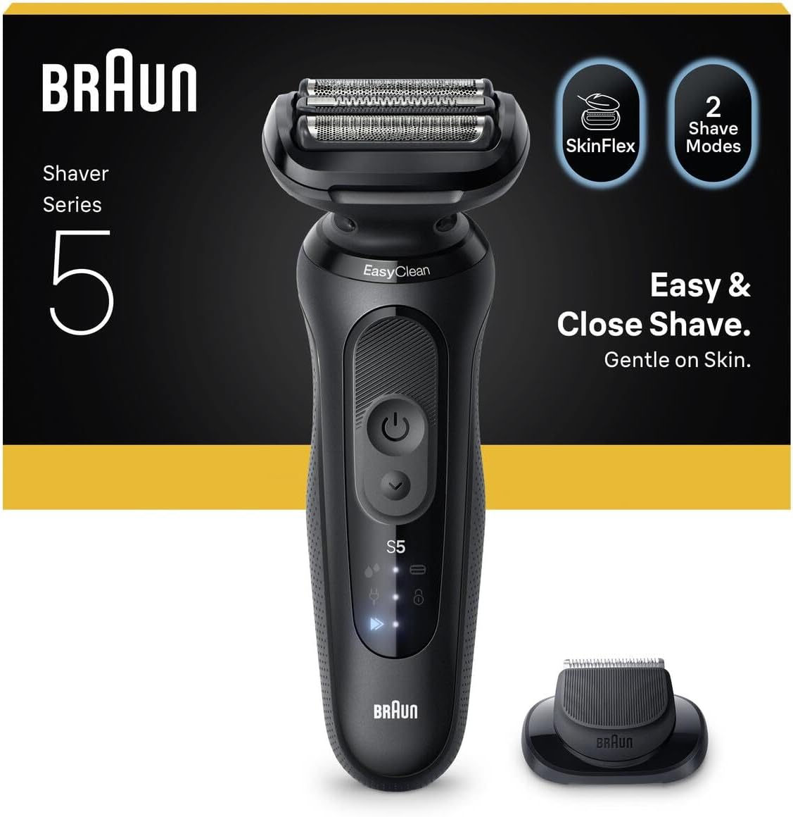 Braun Opryszczki kratowe, 52-N1200S, Brązowy / Czarny, praca bezprzewodowa – Seria 5 52-N1200S Shaft, bezprzewodowy, czarny, dla mężczyzn Humid i Sec