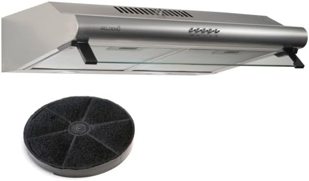 BELDEKO Okap kuchenny, 60 cm, 100 W, Srebrny – stal nierdzewna, oświetlenie LED, Osłona próżniowa, wyładowania i recyklingu