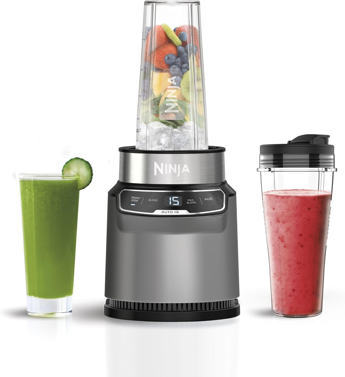 NINJA Blender – 1000 W, 700 ml, Srebrny, stal nierdzewna – kielichowy, dotyk, One dotykowy sterujące