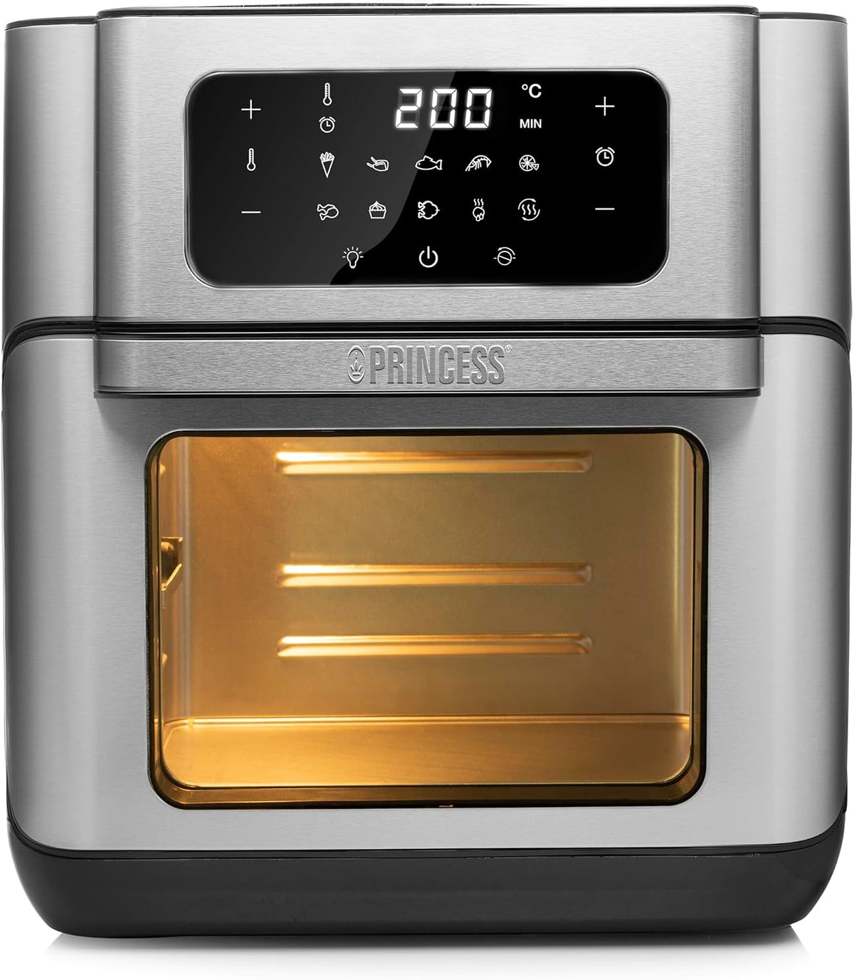 Princess Frytkownica beztłuszczowa, air fryer, 10 l – 1500 W, Srebrny, stal nierdzewna, 10 programów – dotyk, do 66, Oszczędność energii