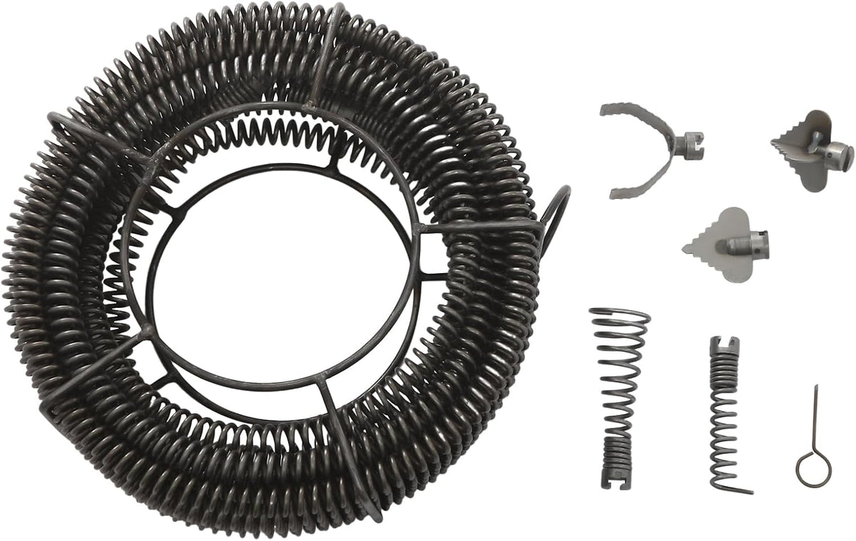 SanBouSi Świdry ściekowe, 22 mm – 10,1 kg, Czarny, Spirala do czyszczenia rur, wałek do czyszczenia rur – odpływ, spirala odpływowa