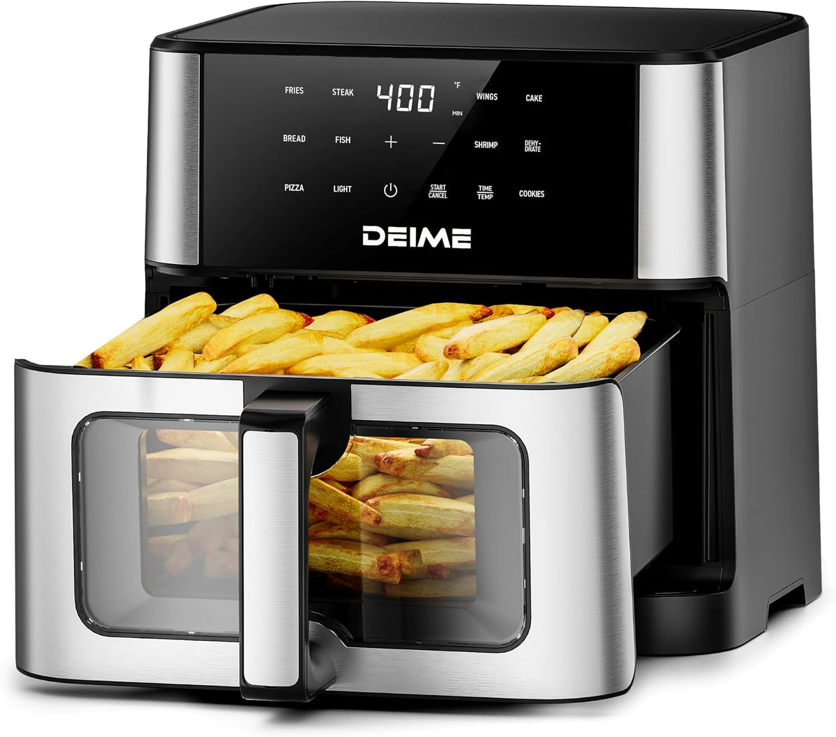 Frytkownica beztłuszczowa DEIME, air fryer – 10 l, 1800 W, 4,5 kg, Czarny – Naczynia kuchenne z piekarnikiem 10 l