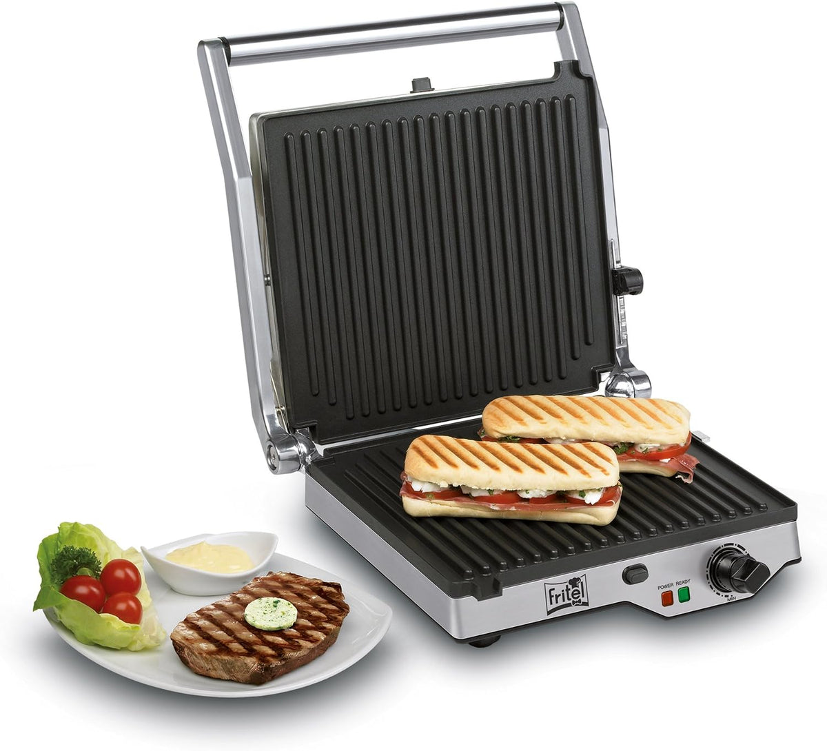 FRITEL Grill – GR2275, 29x26 cm, Czarny, 5 w 1 – GR2275 w 1, Panini- BBQ w 1, panini i croque- monsieur