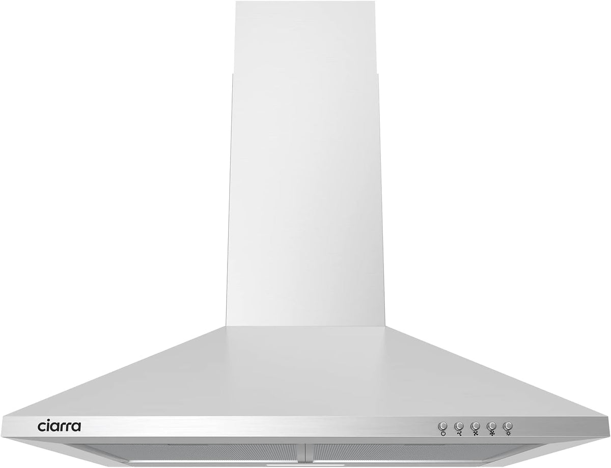 Okap kuchenny CIARRA, CAS6201A, 60 cm – 62 dB, Srebrny, stal nierdzewna, CAS6201A CBCF002X2 – 370 m3 / h, klasa energetyczna A, ewakuacja i recykling