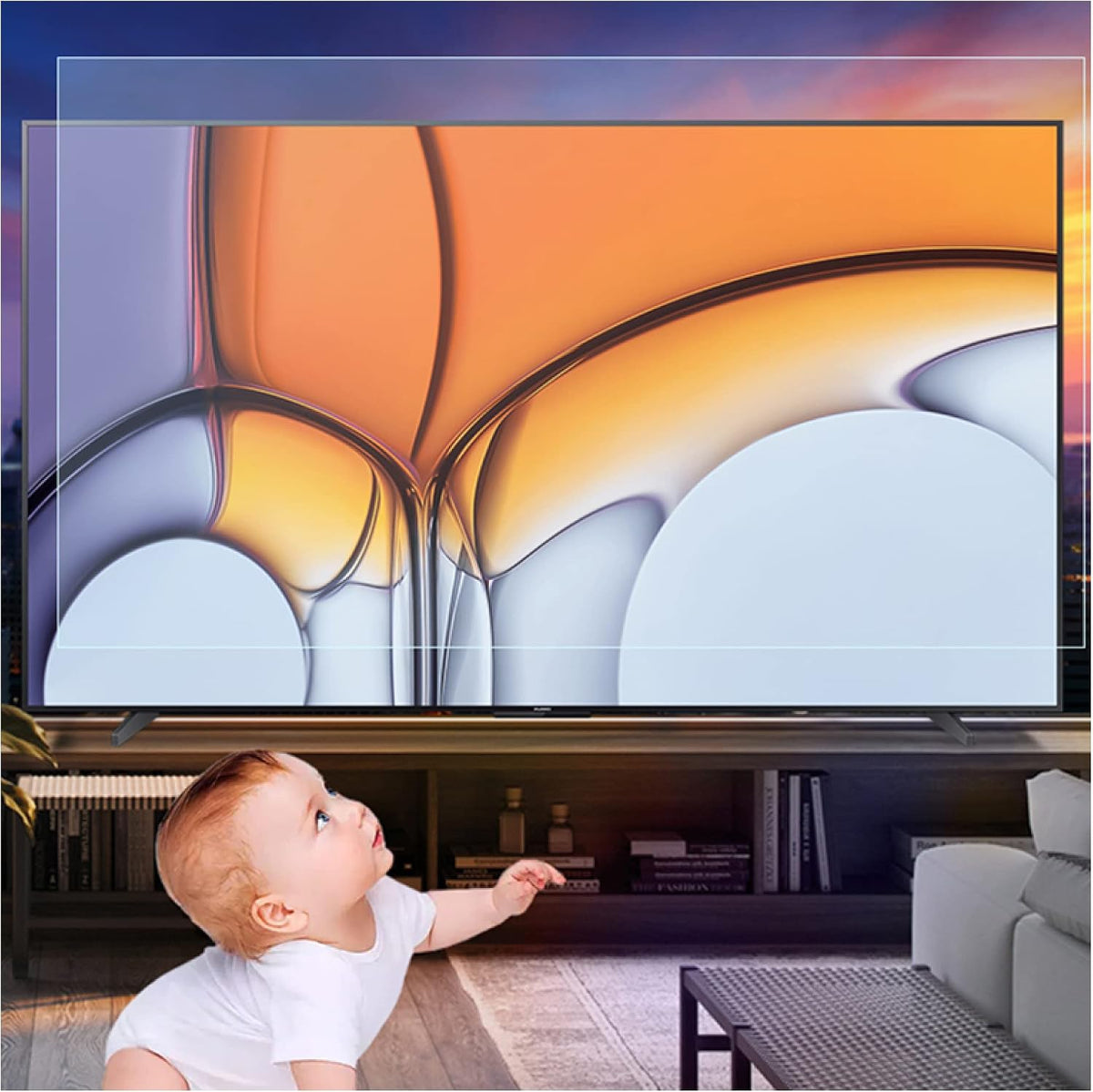 Telewizor Smart TV LEFEDA, 1269x721 mm – Przezroczysty, Inteligentny telewizor, 75 cali, pomaga zmniejszyć zmęczenie oczu – zmniejsza odciski palców