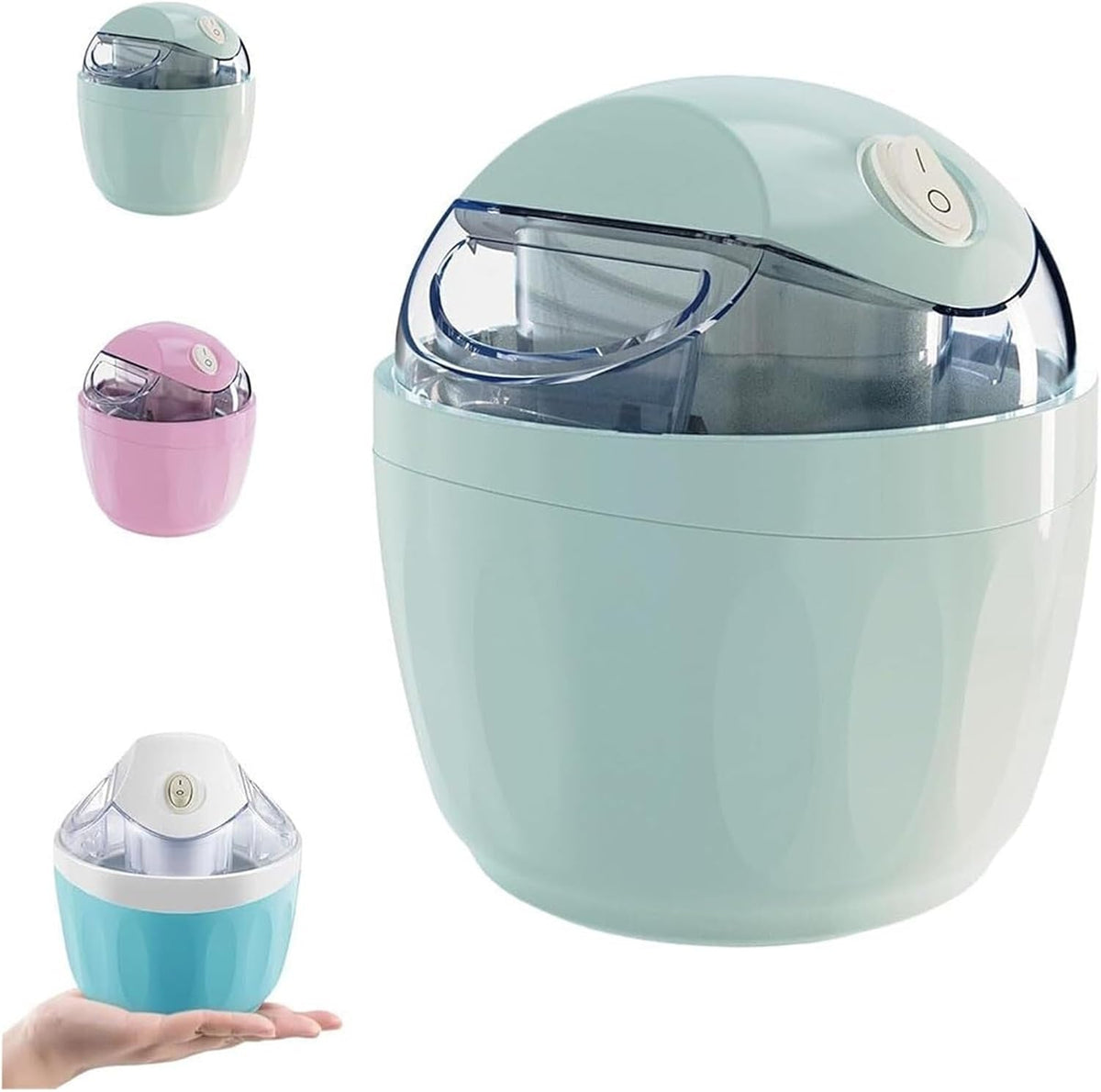 Maszynka do lodów Générique, 14,3 x 14,3 x 16,5 cm – 1,4 kg, Zielony, aluminium, Kompaktowy – mini sorbet