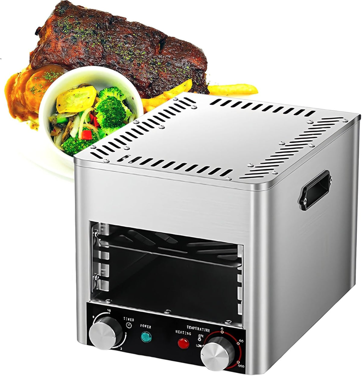 IYUESQ Grill, 220 V – Czarny / Srebrny, elektryczny, Piec elektryczny, licznik – profesjonalny