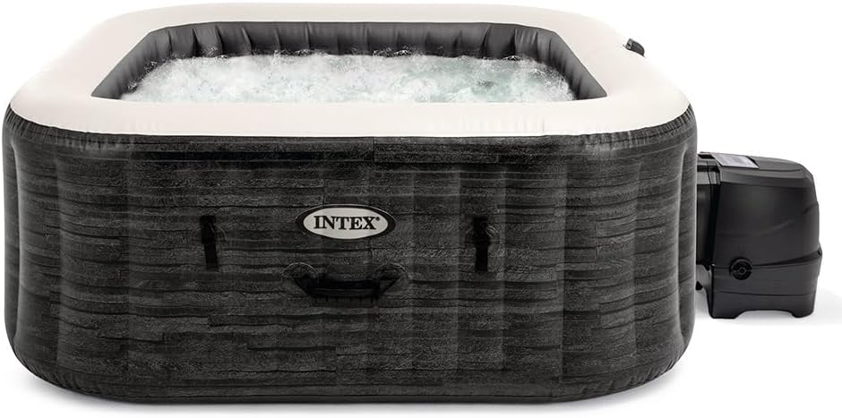 Intex Wanny z hydromasażem – 28452EX, Szary/Biały, 6-osobowa, Pure Spa Bubble łupka 6-osobowa 28452EX Szara łupka