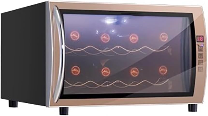 Butelki TT-YEC, 28,5 cm, Czarny, stal nierdzewna – oświetlenie LED, Winiarnia elektryczna, 12 butelek, 2 strefy temperaturowe – kompaktowa