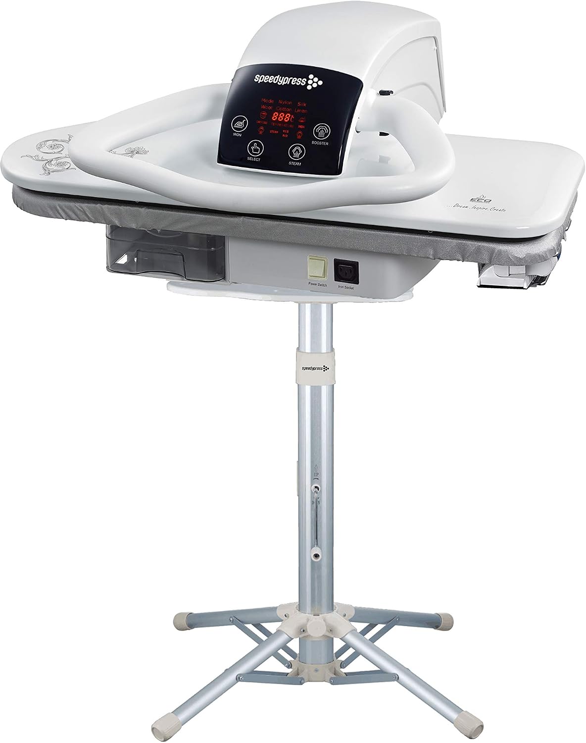 Prasy do prasowania parowego Speedypress – 68 cm, 750 ml, Biały, automatyczne wyłączanie – 71HD- Białe wsparcie, prasa, prasa do prasowania na parze