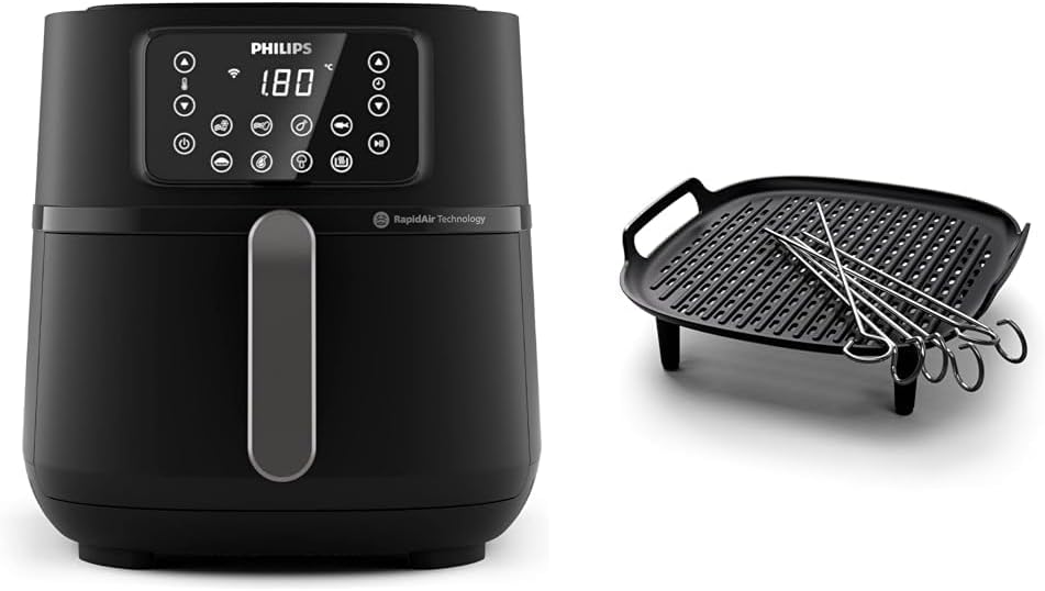 Frytkownica beztłuszczowa Versuni – air fryer, HD9285, 7.2 l, 1.4 kg – 16 W, Czarny, Wi-Fi, funkcja grilla
