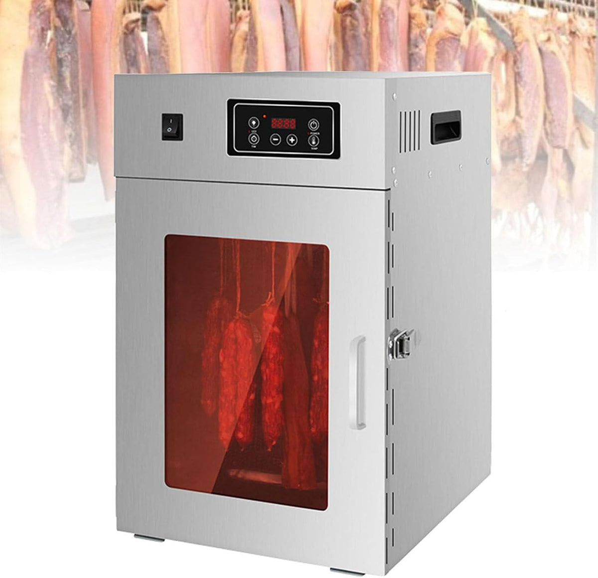 Suszarka do żywności FANYING, 800 W – 110 V, 550 mm, Srebrny, stal nierdzewna – Suszarka, 30 do 90°C, Regulowana temperatura 30- 90°C