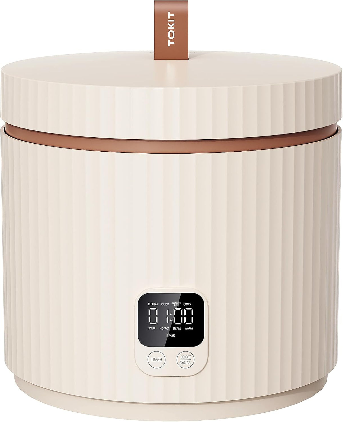 Ryżowar TOKIT, 5 l – 350 W, Beżowy, Kuchenka, elektryczna kuchenka ryżowa – ceramiczne wnętrze, do 1-3 osób Rice Martite Anti- stick wewnątrz