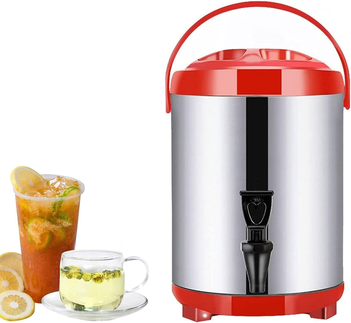 SANGOGO Dystrybutor gorącej wody, 6 l, Srebrny – stal nierdzewna, czajnik elektryczny 6 l / 8 l / 10 l / 12 l, termostat