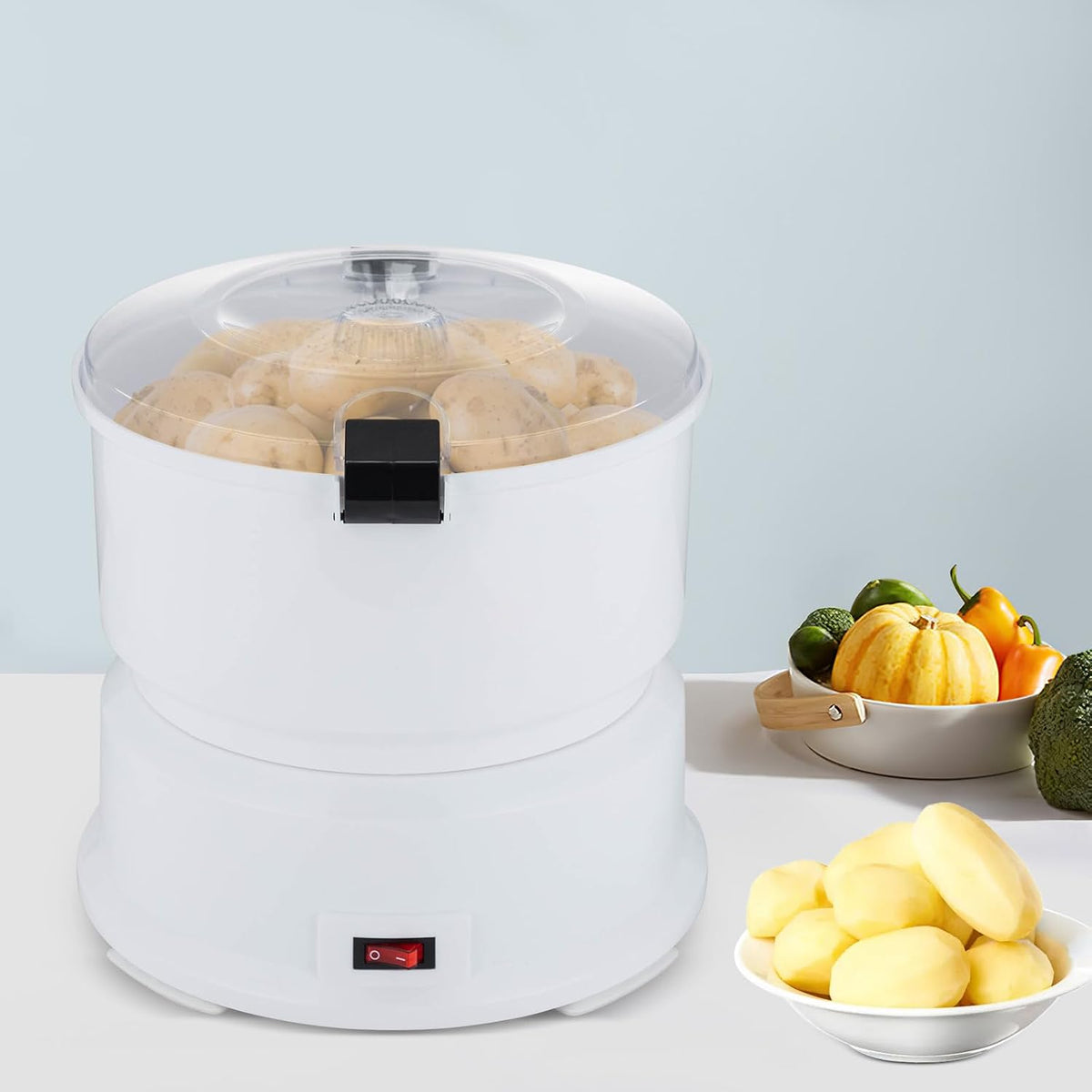 KiwiHood Rozpruwacze, 85 W – 25,5 x 27 cm, 0,8 kg, Srebrny, podstawa antypoślizgowa – jeden przycisk operacyjny