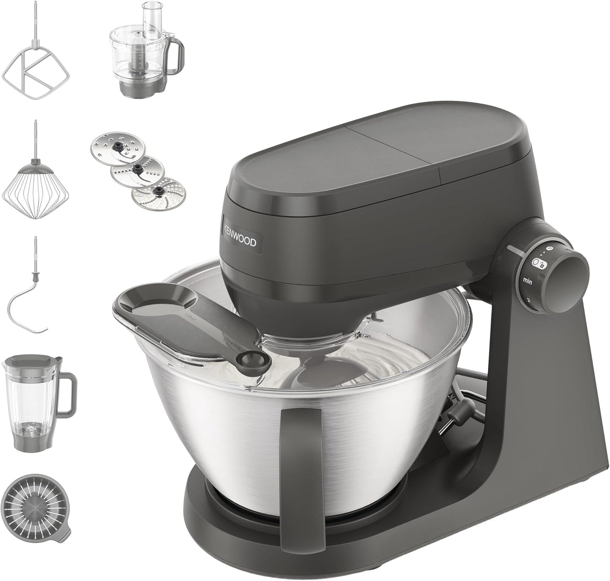 Mikser Kenwood, KHC30.050GY, 7 kg, Szary – planetarny, KHC30.050GY Kuchnia, pizza, 7 kg chleb i pasta do pizzy