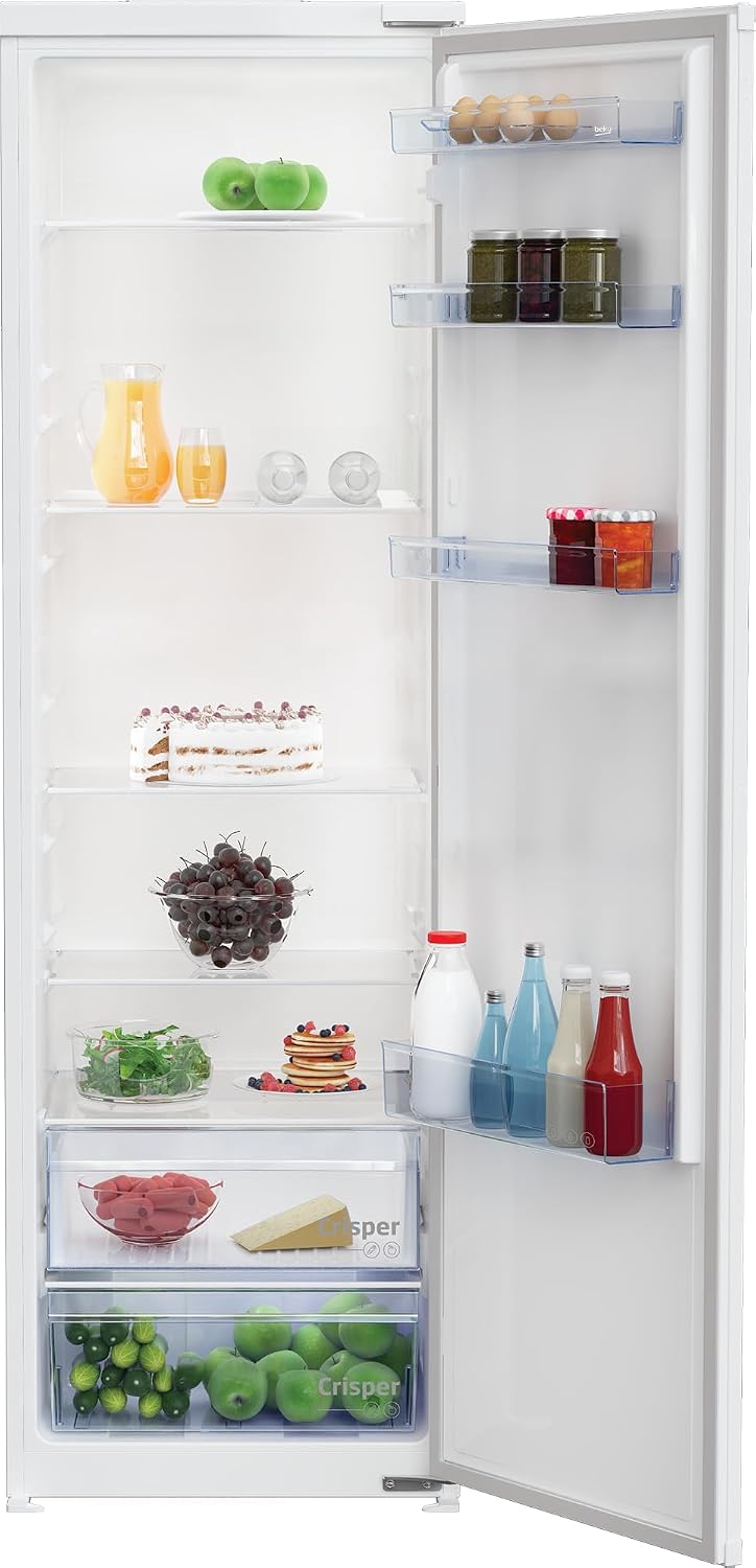Beko Lodówka, BSSA315K4SN, 309 l – 35 dB, Biały, 1 Zintegrowane drzwi z nożycami 309 l - BSSA315K4SN