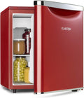 Klarstein Lodówka – 41 dB, 47 l, 45 x 51,5 x 48 cm, Czerwony – miejsce do przechowywania, Yummy, z zamrażarką, płyn chłodzący: R600a