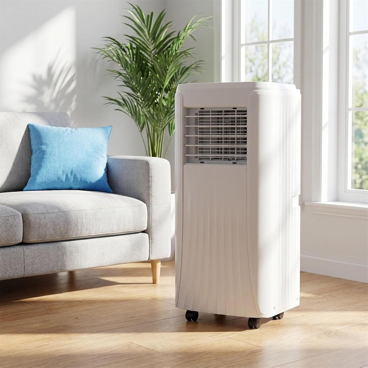 Klimatyzator przenośny GYQSSD, klimatyzator mobilny, 15 m – 9000 BTU, 650 W, Biały, Klimatyzator – przenośny, licznik czasowy, 120 ° Oscylacja