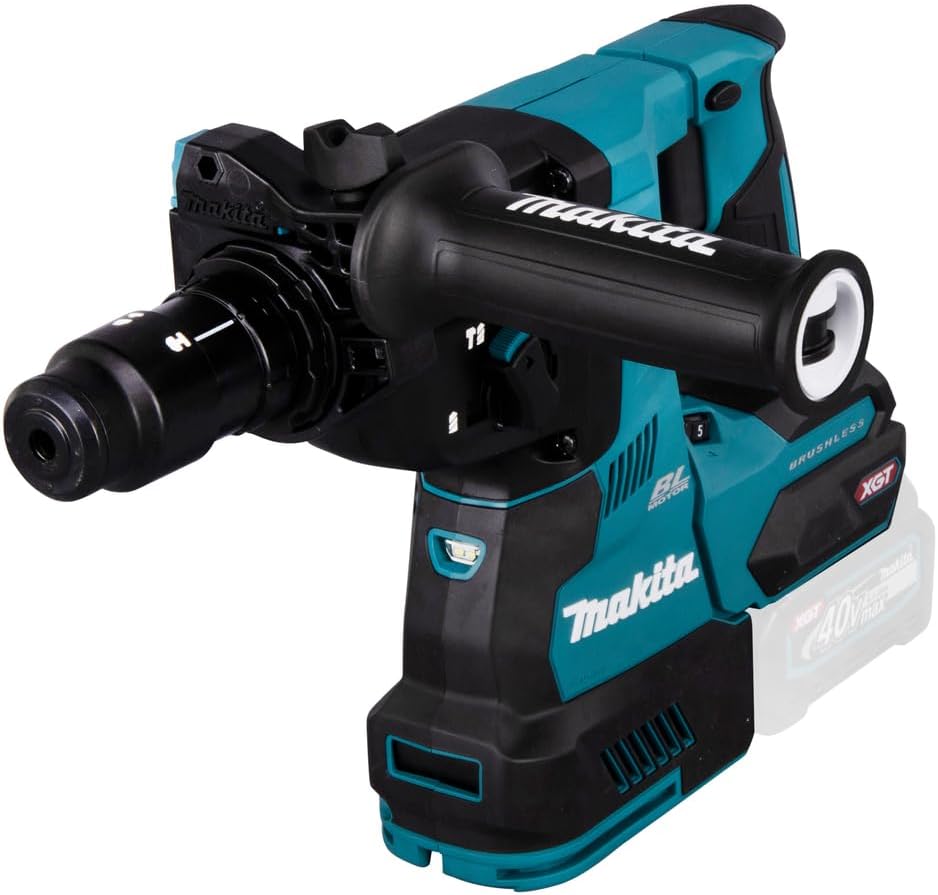 Makita Wiertarki udarowe, HR004GZ, 40 V – 13 mm, Czarno/Niebieski, oświetlenie LED, HR004GZ 40V Max litowo-jonowy XGT bezszczotkowy młot obrotowy