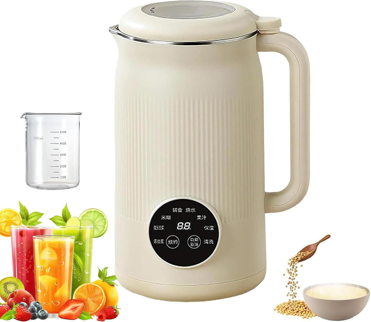 Blender Générique, 8 W – Czarny, kielichowy, 8- En-1 Witamixia, Wielofunkcyjna do przygotowywania mleka roślinnego – do czyszczenia samochodów