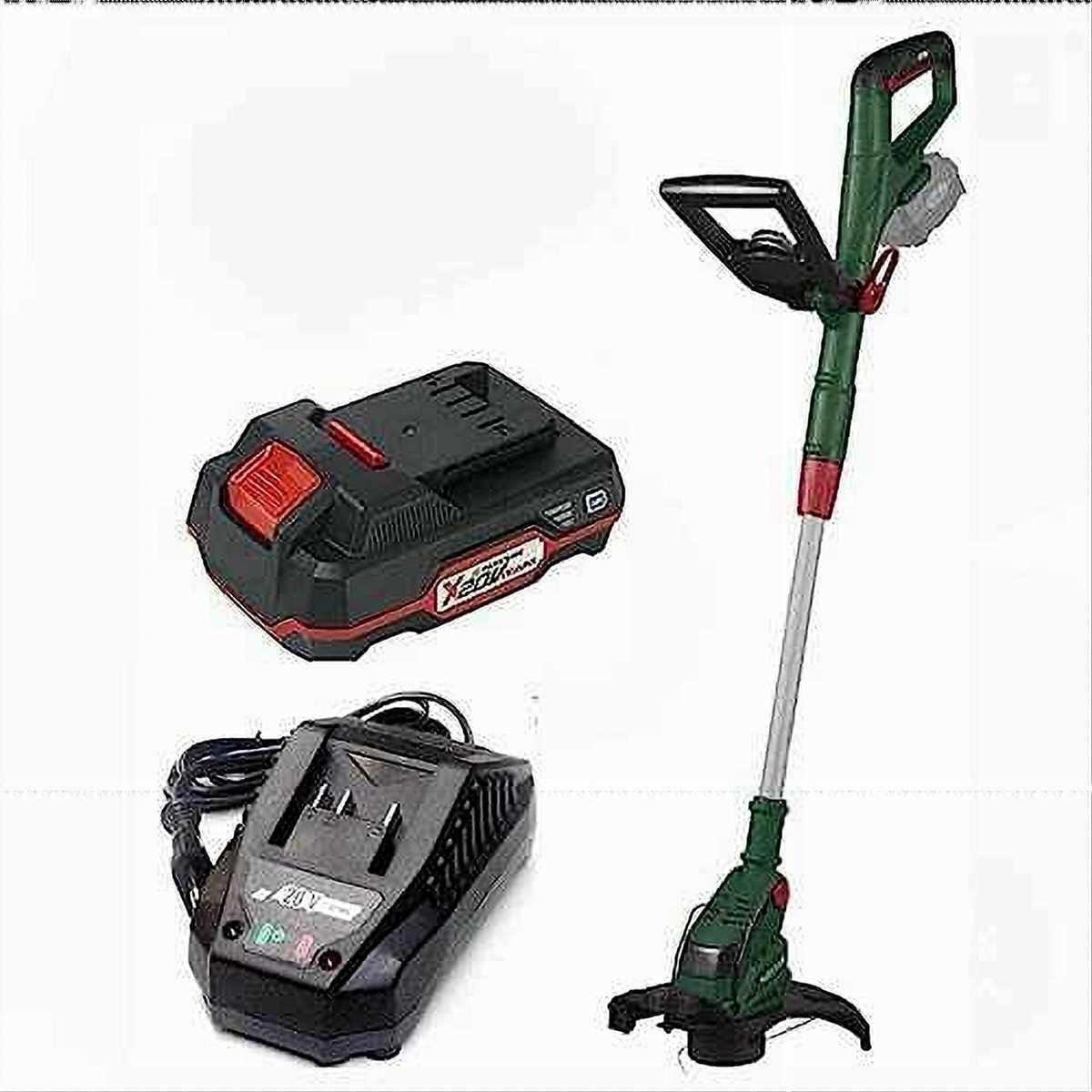 Parkside Kosy spalinowe i trymery, X20, 2 Ah, 23 cm – Zielony/Czerwony/Czarny, Akumulatorowa podkaszarka do trawy »PRTA 20-Li
