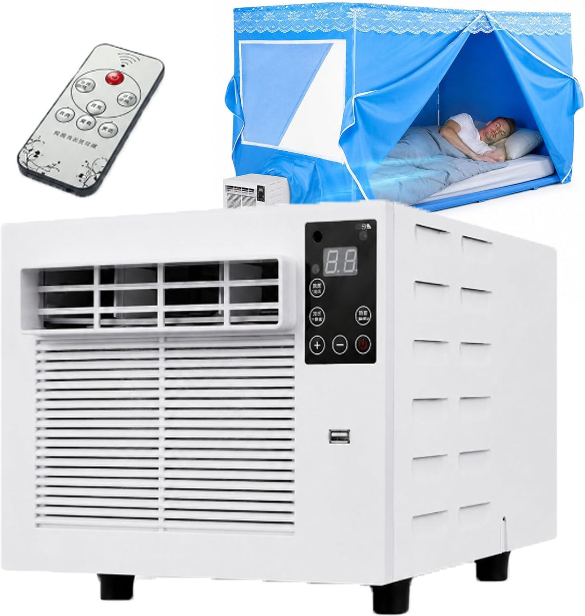 Klimatyzator przenośny smafoseedding – klimatyzator mobilny, 280 W, 1876 Btu, 10 kg – Biały, pilot zdalnego sterowania, Klimatyzator