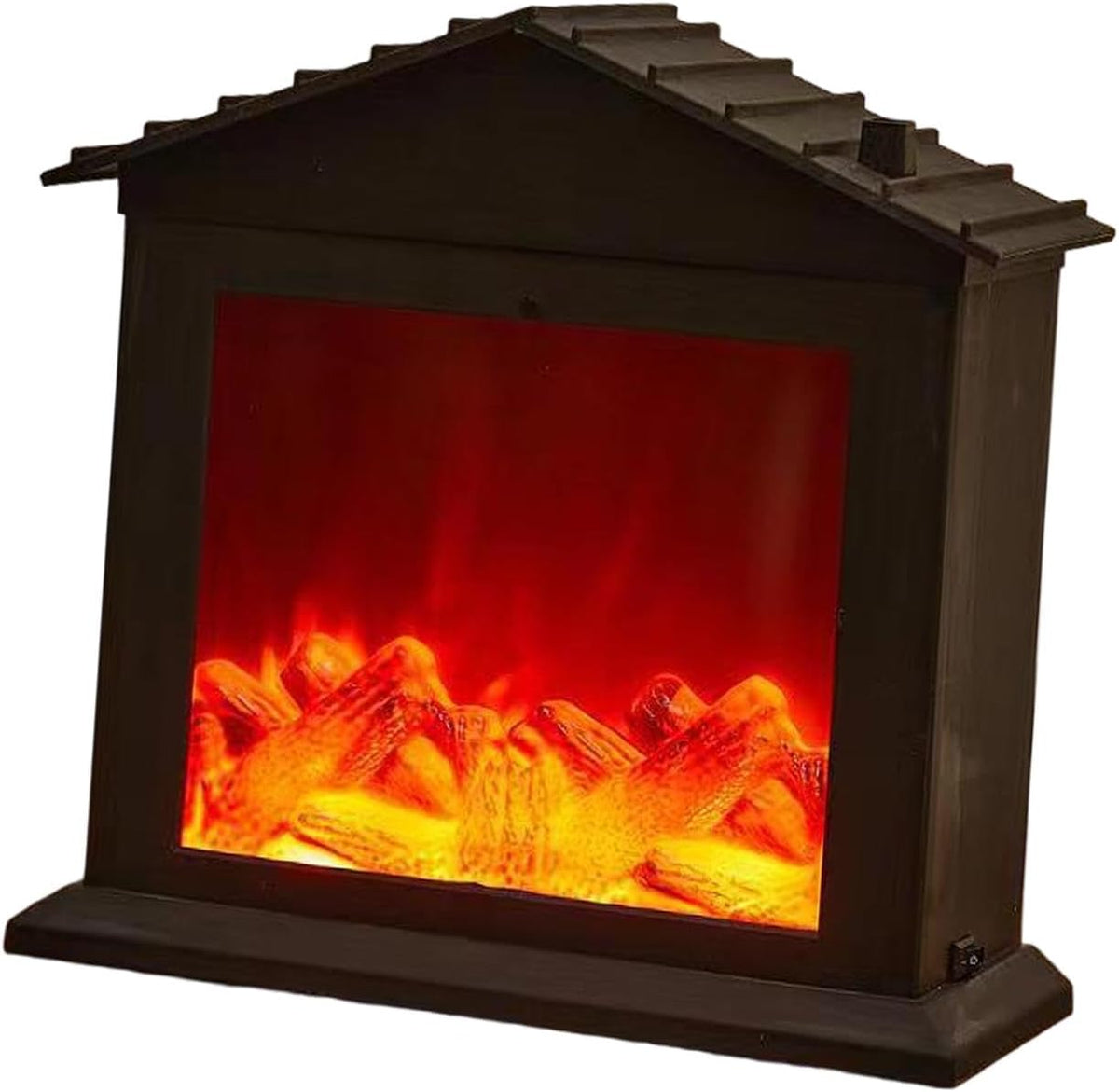 Kominek elektryczny SiaBiced, grzejnik elektryczny – 26 cm, Szary, oświetlenie LED, USB – Przenośny, do Balkon kominek stołowe centrum