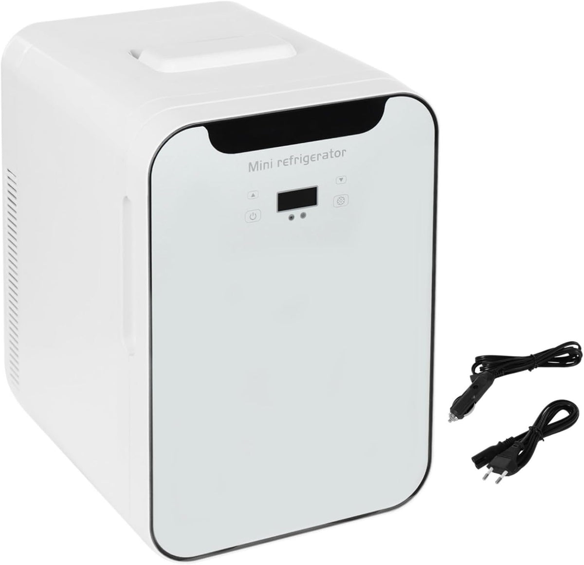 Minilodówka DAOHHFO – mała lodówka, 20 l, 22,2 x 21,7 x 33,7 cm, 240 V – Biały, kompresor, Lodówka, 2 strefy temperaturowe – mała chłodziarka, minibar